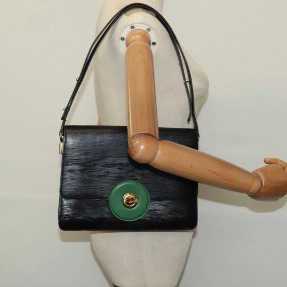 LOUIS VUITTON Epi Free Run Shoulder Bag Green Black M52414 LV Auth - Picture 1 of 16